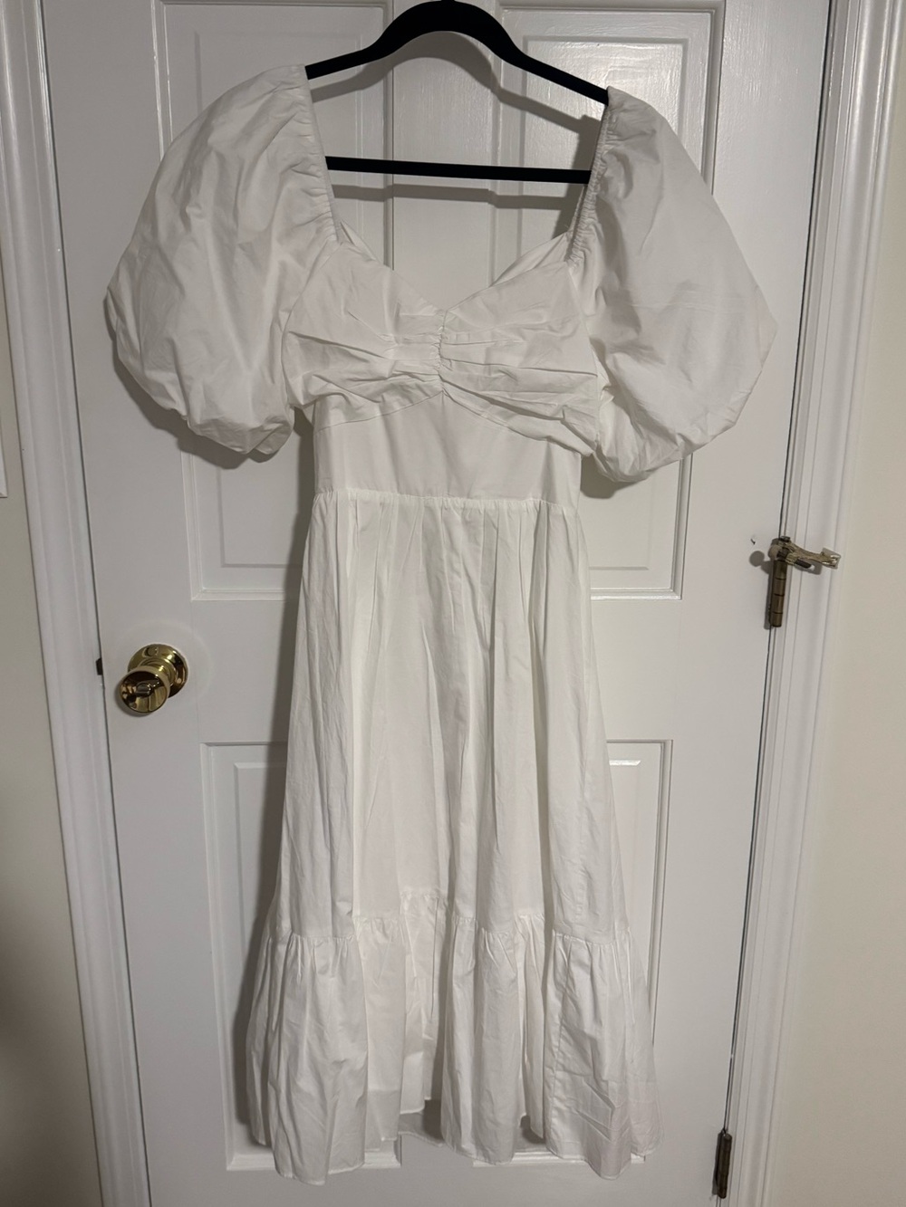 English Factory Short-Sleeve Bow-Back Linen Midi Dress - Picture 7 of 9